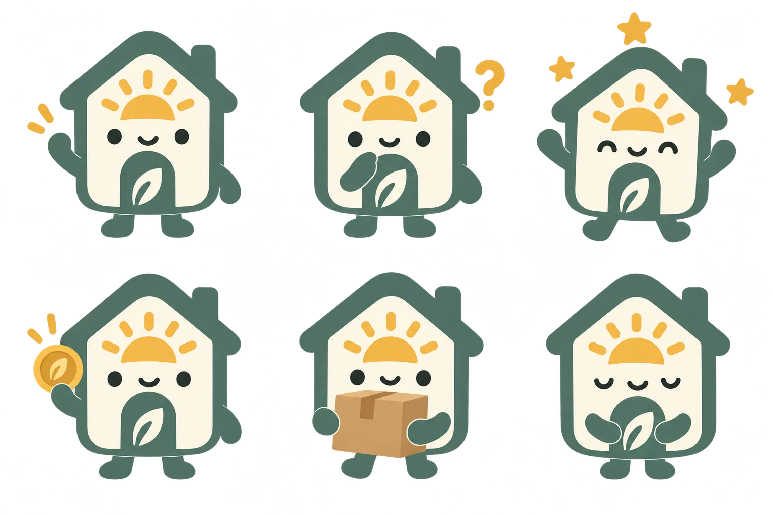 Morni 插畫吉祥物的多種姿勢