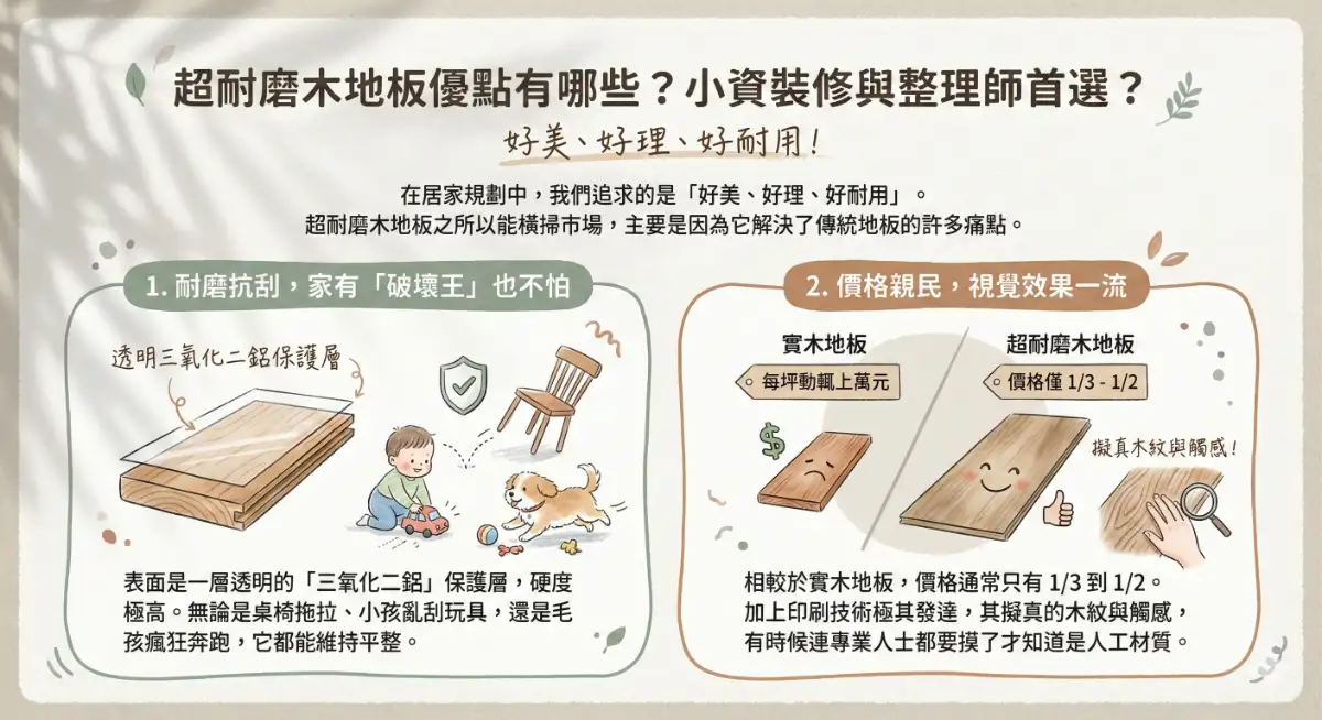 超耐磨木地板優點有哪些？小資裝修與整理師首選理由