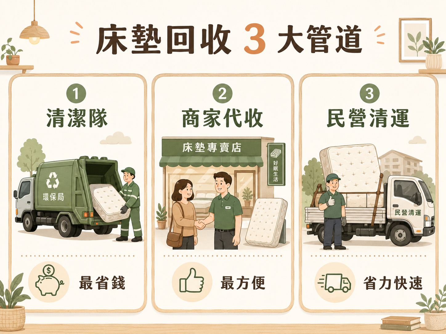 床墊回收3大管道！清潔隊、商家代收、民營清運優缺點一次看