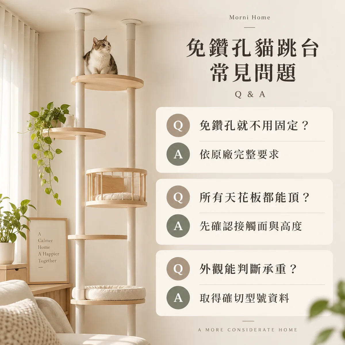 免鑽孔貓跳台固定天花板與承重資料常見問題