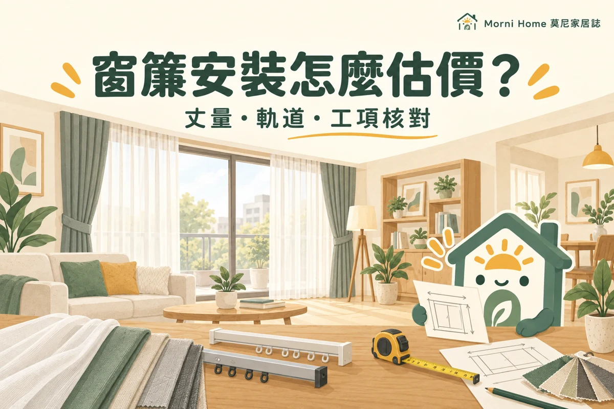 窗框軌道布料與安裝丈量筆記的概念插圖