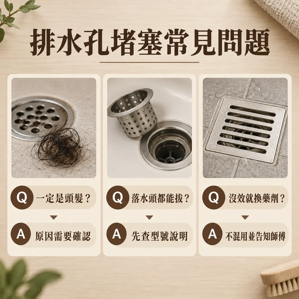 堵塞原因、零件拆卸與避免混用產品的常見問題