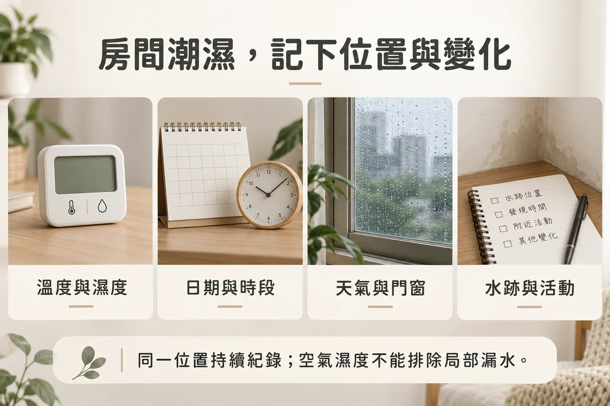 房間溫濕度日期時段天氣門窗與水跡的紀錄項目