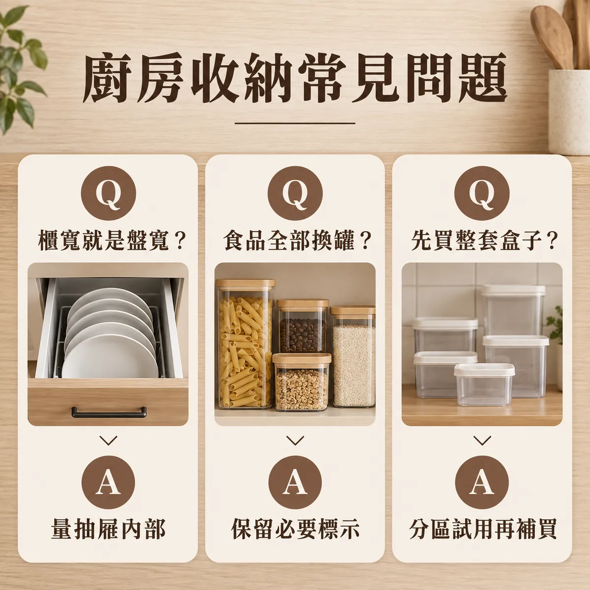 抽屜尺寸、食品換罐與先買容器的常見問題