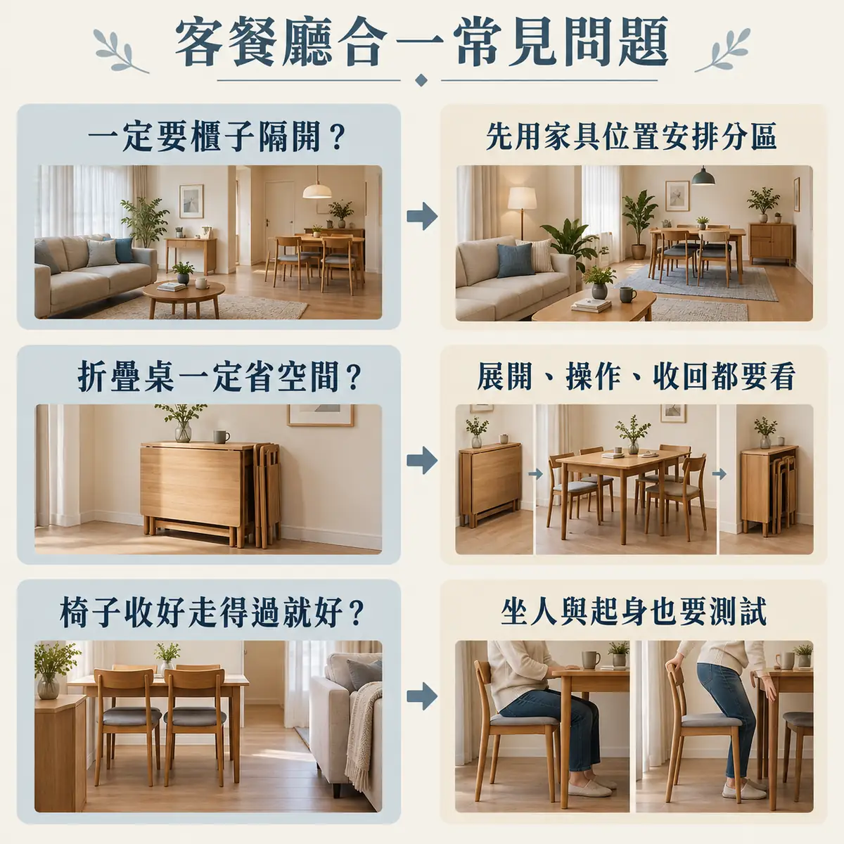 客餐廳隔斷折疊桌與拉椅通路的常見問題