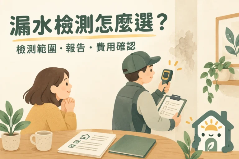 漏水檢測服務怎麼選？檢測範圍、報告與費用確認表