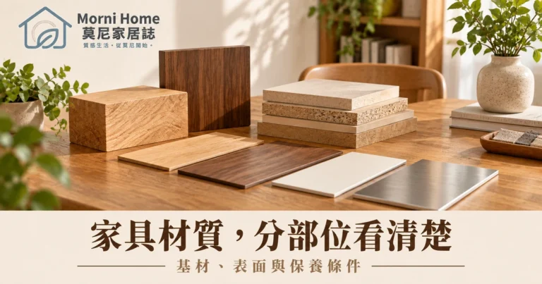 家具材質怎麼看？基材表面、使用部位與原廠保養的完整比較指南