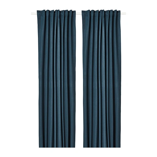 IKEA ROSENMANDEL 205.390.61深藍色兩片窗簾官方商品圖
