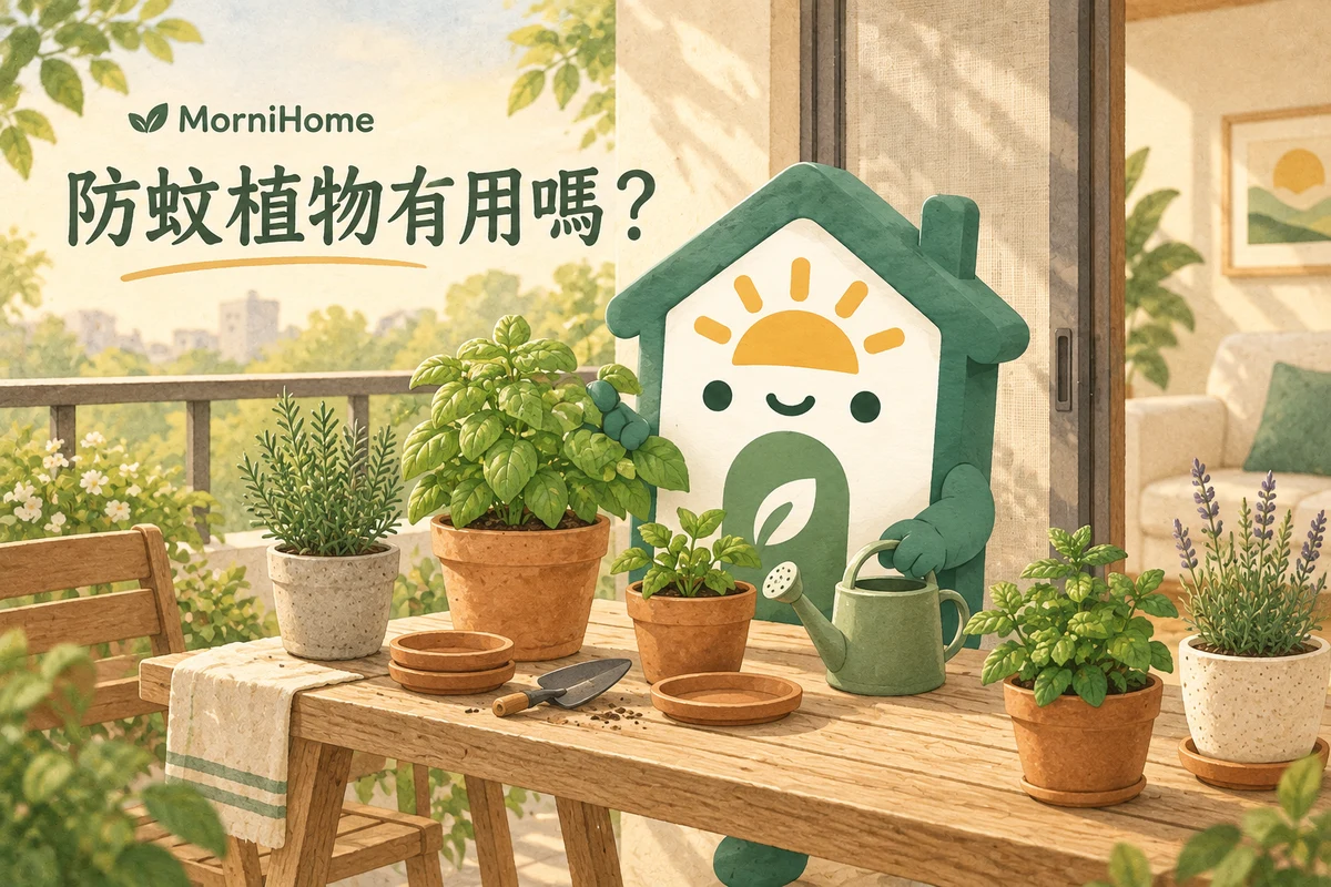 防蚊植物有用嗎?香茅、驅蚊草與陽台盆栽的選擇指南的居家情境示意圖