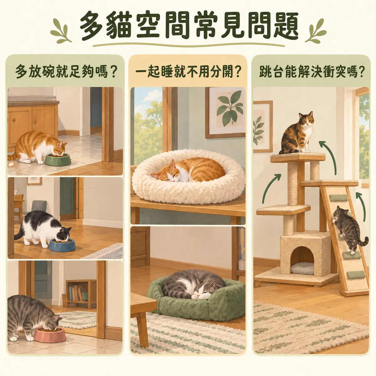 多貓碗具分散休息選擇與跳台作用常見問題