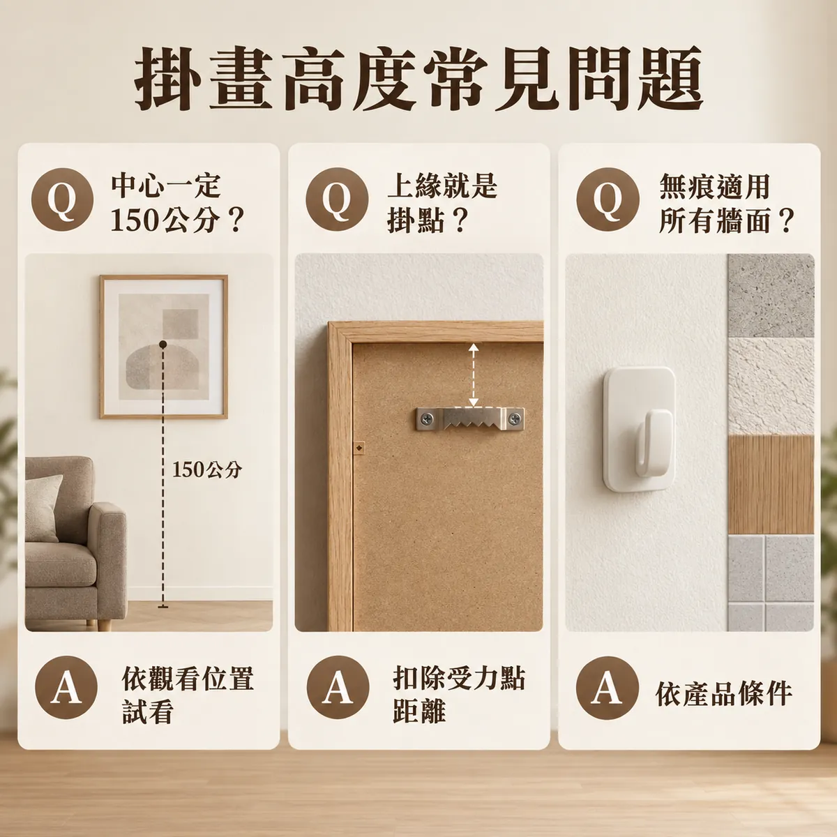 畫面中心、受力掛點與牆面適用性的常見問題