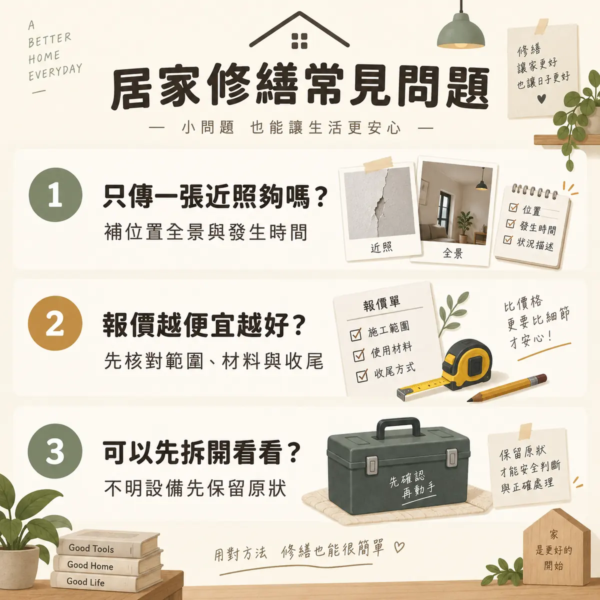 居家修繕照片報價及拆卸疑問的三項解答