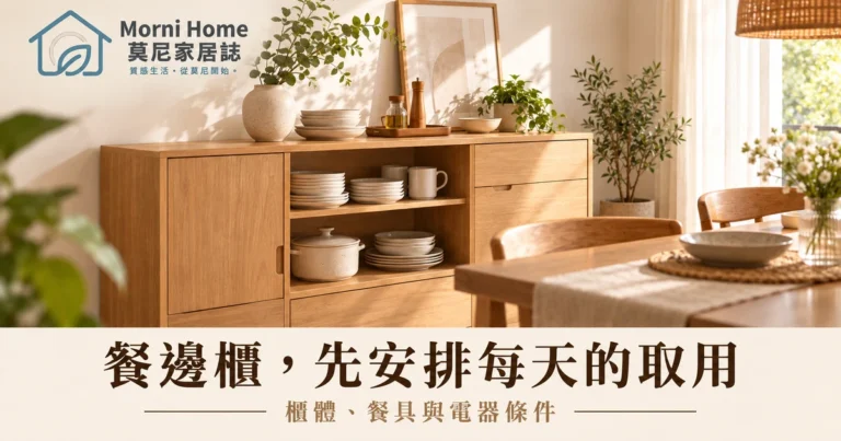 餐邊櫃怎麼選？櫃體尺寸、餐具分區與電器放置條件完整指南