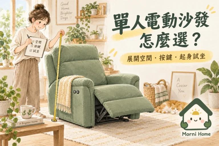 單人電動沙發推薦怎麼選?展開空間與起身操作比較