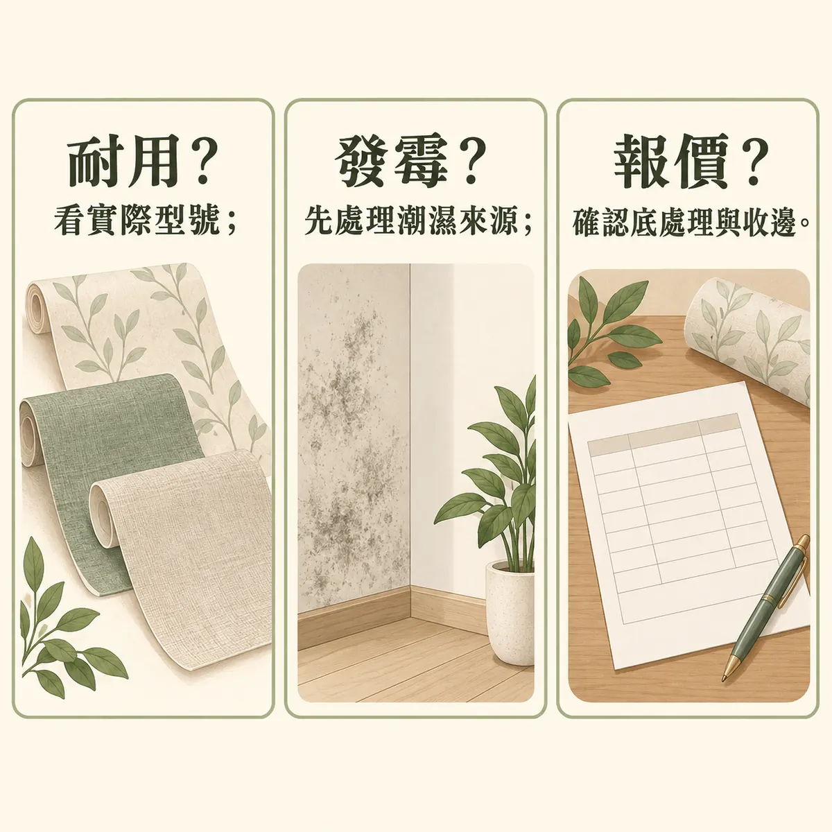 壁紙壁布差別三項常見問題與檢查重點