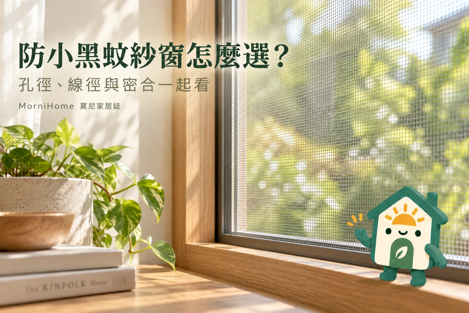防小黑蚊紗窗怎麼選？：孔徑、線徑與密合一起看，攝影風格情境示意
