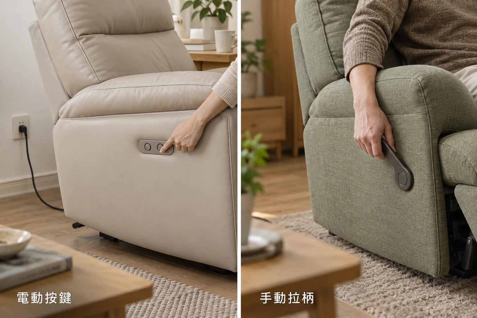 電動與手動躺椅操作差異