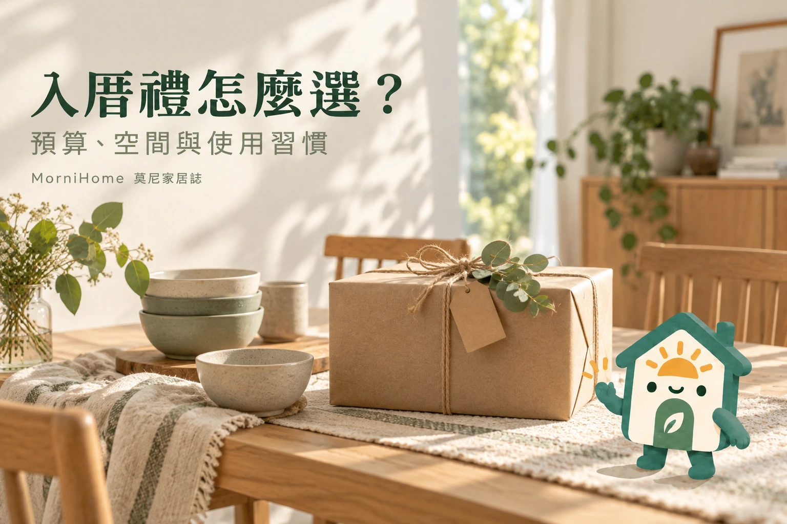 入厝禮怎麼選？：預算、空間與使用習慣，攝影風格情境示意