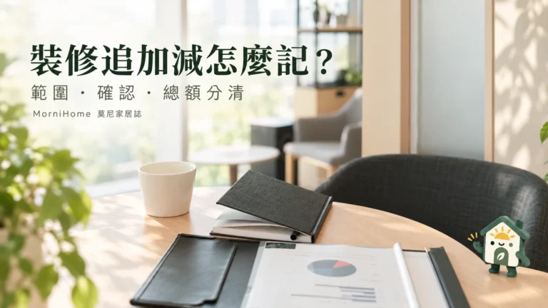 裝修追加減帳怎麼記？用一張變更單追蹤工項與總額