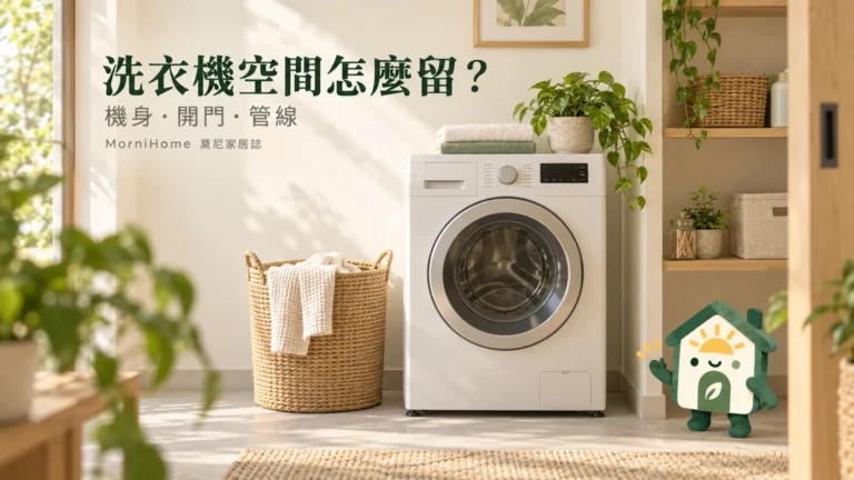 洗衣機預留尺寸怎麼量？機身、開門與管線分開算