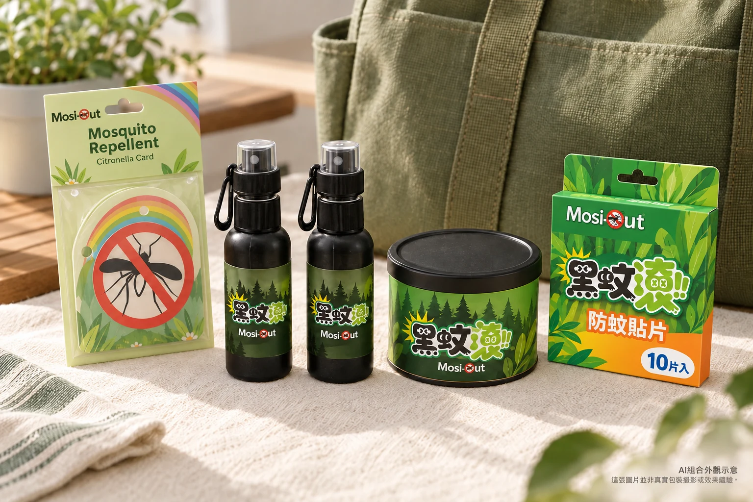 黑蚊滾露營組商品AI外觀示意