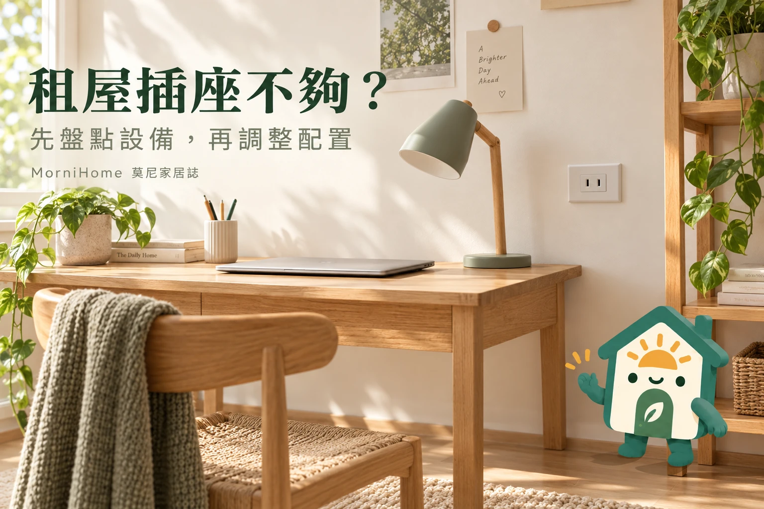 租屋插座不夠？：先盤點設備，再調整配置，攝影風格情境示意