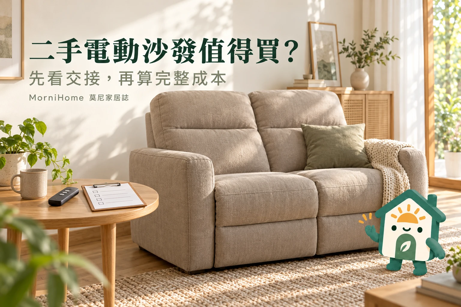 二手電動沙發值得買？：先看交接，再算完整成本，生成攝影風格情境示意